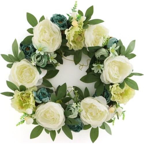 Wreath Artificial Flowers Home Decor Simulation Elegant Silk Cloth For Front Door Wedding Decoration Garland