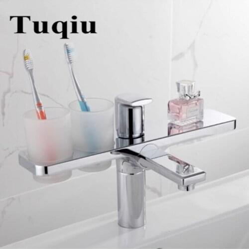 Vidric Unique design luxury single lever hot and cold basin faucet with double tumbler holder and plate high quality