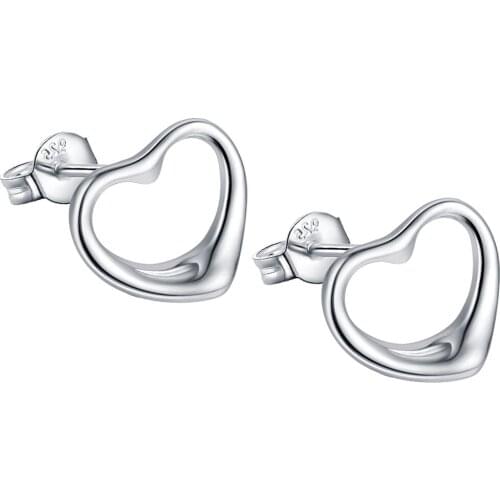 Simple love heart stud earrings high quality Silver Earrings for women fashion jewelry earrings /JXHKVBWM YWYVYVSU