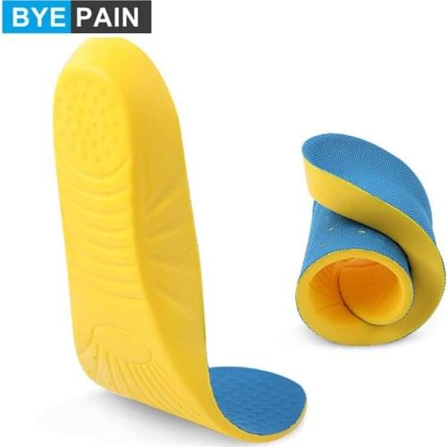 1Pair BYEPAIN PU Breathable Sports Insoles Arch Support Pain Relief Shoe Insoles Memory Foam Inserts for Flat Feet Men & Women