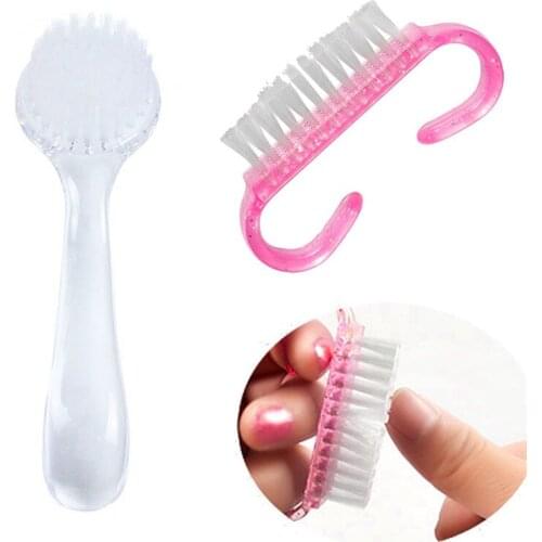 1pc Nail Art Cleaning Brush Dust Powder Remove Clean Tools Soft Manicure File Small Angle Nail Care Brushes Random Color