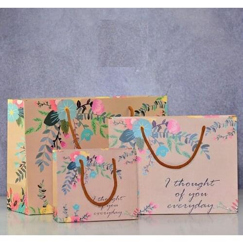 10Pcs/Lot New Gift Bags with Handles High Quality Paper Bags for Packaging 3 Sizes Party Favor Bags Shopping Bags for Boutique