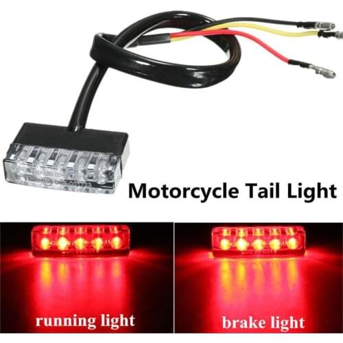 12V Motorcycle Rear Brake LED Tail Stop Light Lamp For Dirt Taillight Rear License Plate Light Accessories Decorative Lamp Emark