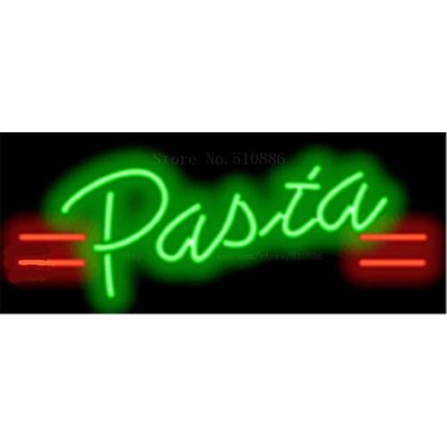 17*14" Pasta NEON SIGN REAL GLASS BEER BAR PUB LIGHT SIGNS store display Packing Food Dinning Drink Bulbs Advertising Lights