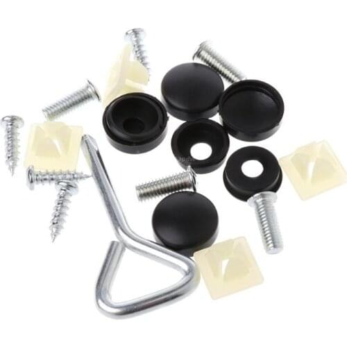 17 Pcs Car License Plate Frame Security Anti-theft Screw Bolt Fasteners Snap Cover