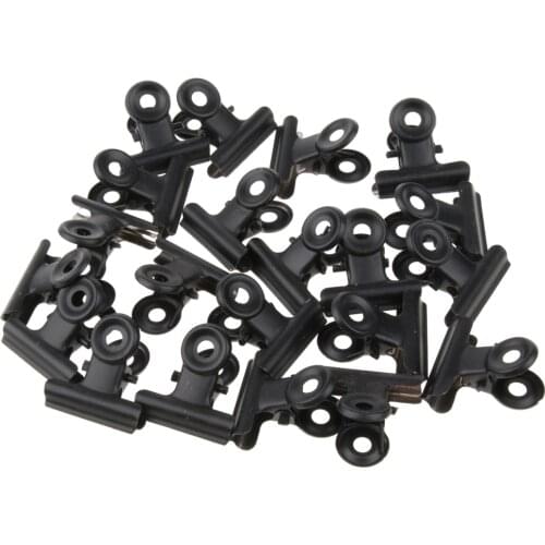 20pcs 22mm Metal Bulldog Clip Money Letter Paper File Organizers -Black