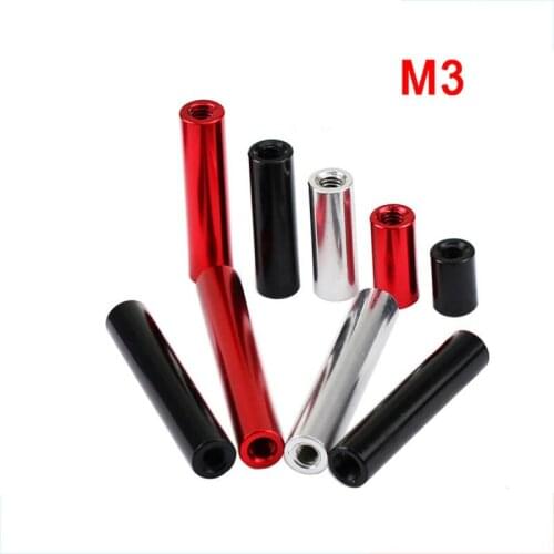 5Pcs M3 Aluminum Alloy Round Coupling Nuts Threaded Sleeve Rod Bar Stud Round Connector Nut Long Nuts