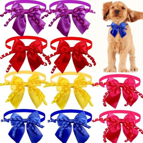 60pc Fashion Dog Bow Tie Solid Dog Supplies Pet Dog Bowtie Neckties Small Dog Cat Grooming Products Dog Accessories Pet Bowties