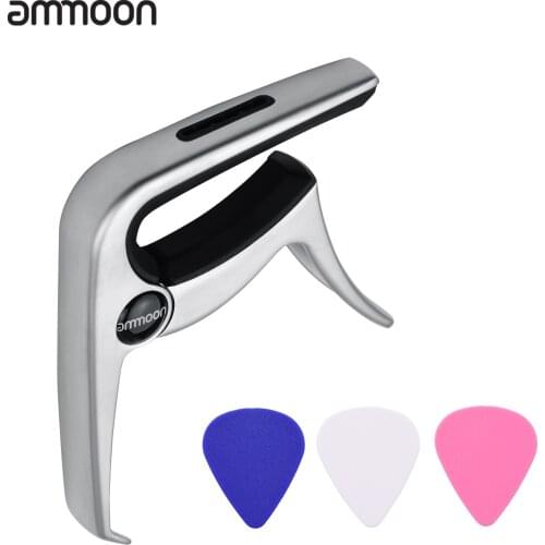 Ammoon TC-02 Multifunctional Guitar Capo with Bridge Pin Puller Guitar Pick Slot 3pcs Guitar Picks for Electric Guitars Bass