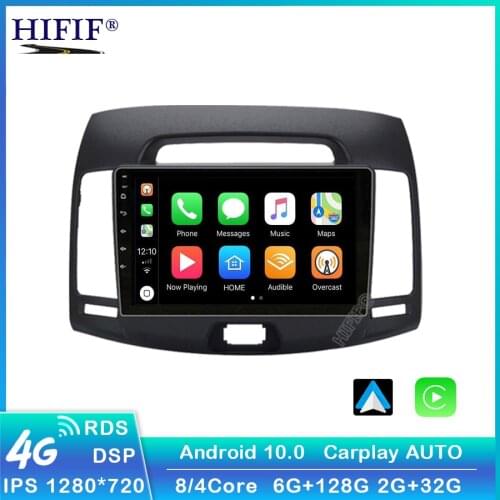 4G+64G Android 10.0 4G Car Radio Multimedia Video Player Navigation GPS WiFi 2 din For Hyundai Elantra HD 2006-2010 no dvd