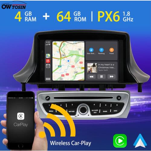 PX6 4G+64G Android 10.0 Car DVD Player For Renault Megane 3 III Fluence 2009-2016 Head Unit RadioGPS Navigation Auto CarPlay DSP