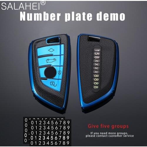TPU Anti-lost Number Plate Key Cover Case For BMW X1 X3 X5 X6 1 2 5 7 F15 F16 E53 E70 E39 F10 F30 G30 Accessories Car-Styling