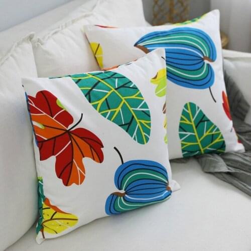 Nordic leaves simple color pillow cushion pillowcase living room sofa pillow model room without core