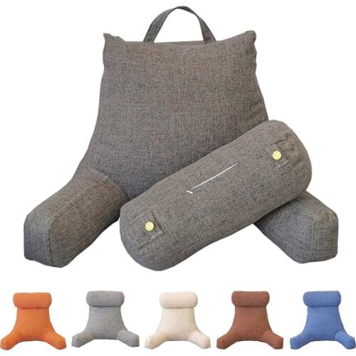 Sofa Cushion Back Pillow Bed Plush Big Backrest Reading Rest Pillow Lumbar Support Chair Cushion With Arms Home Decor