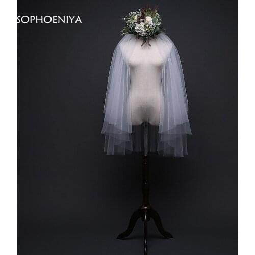 New Arrival Two Layer Cut edge Cheap Short bridal veil 2020 Wedding accessories Matrimonio Wedding veil bruidsaccessoires