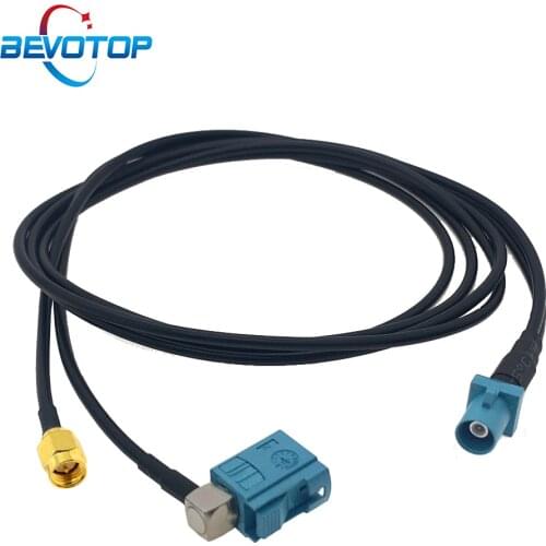 Fakra Z Male to SMB Fakra Z Female Right Angle+ SMA Male RG174 Pigtail Car Navigation GPS Antenna Extension Jumper Coaxial Cable