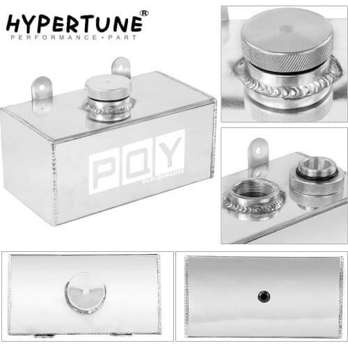 Hypertune - 2L Aluminium Universal Polished Windscreen Washer Bottle Intercooler Spray Tank With Cap Kit Track Car JR-TK20