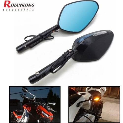 Motorcycle Rearview Integrated LED Turn Signal Mirror FOR KAWASAKI NINJA 6R 9R 650R 250R 636 400 SUZUKI GSXR 600 750 1000 KATANA