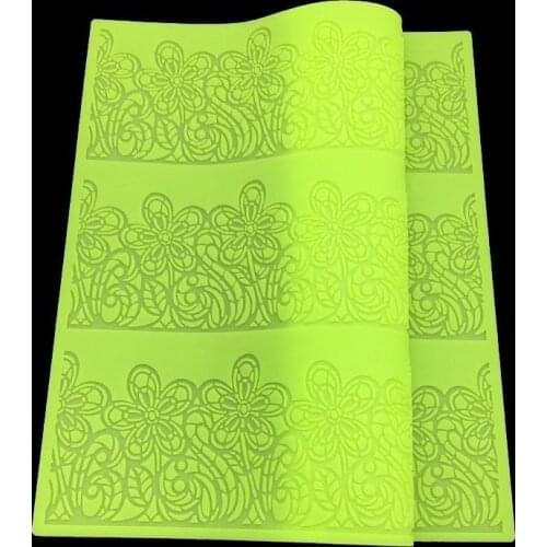 CT-009 Sunflower Shapes Lace Soft 100% Platinum Silicone Cake Fondant Embossing Gum Paste Decorating Mold Tool