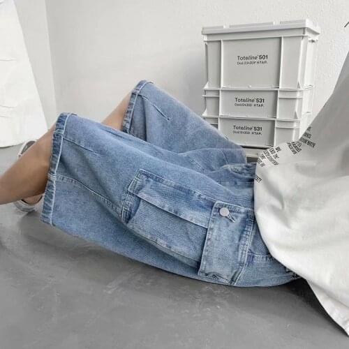 K383-p42 ins trendy 5-piece jeans pants loose summer thin pants mens pants