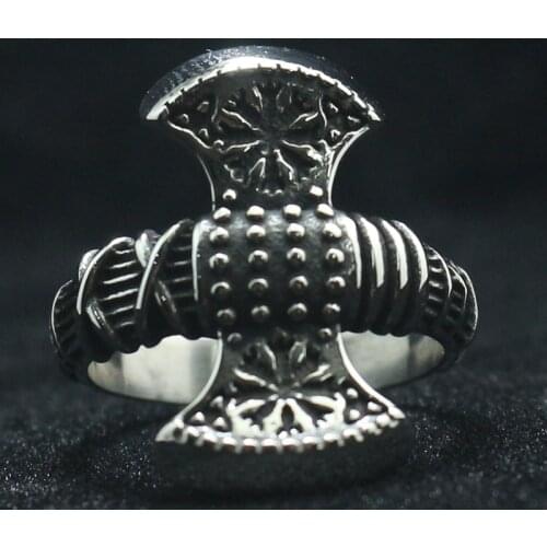 Size 8 To Size 16 Mens Boys 316L Stainless Steel Cool Punk Gothic Axe Viking Newest Ring