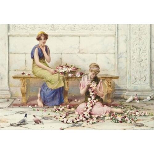 DIY square crystal Diamond painting Cross stitch European womens characteristic mural Diamond embroidery mosaic Decorative gift