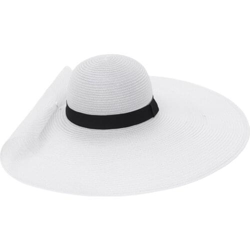 Hot 2021 WomenS White Hat Summer Black Oversized Bright Silk Net Yarn Dome Big Brim Sunbonnet Fashion Beach Cap Lady Sun Hats