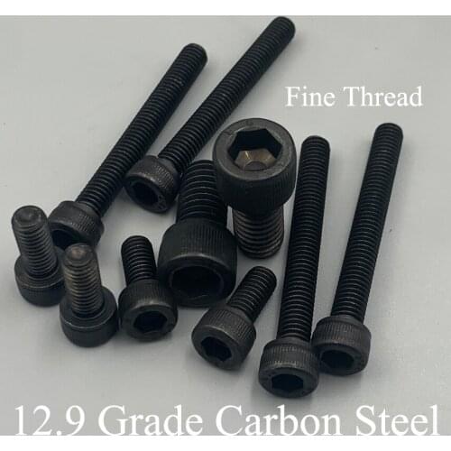 M14*1.5*80/90 M16*1.5*45/50/55/60 1.5mm Pitch 12.9 Grade Steel Full Fine Thread Cap Allen Head Bolt Hex Hexagonal Socket Screw