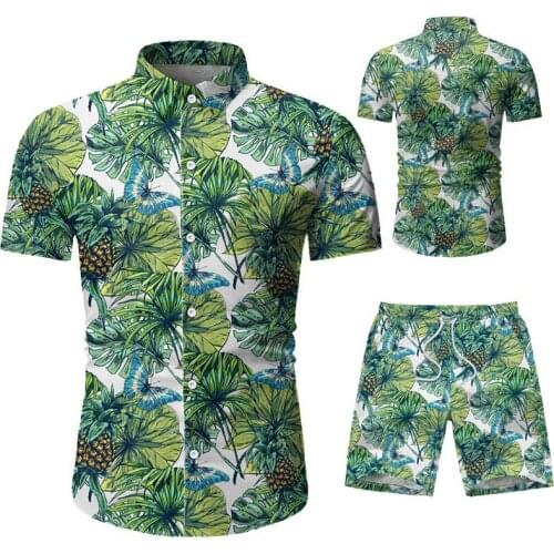 Fashion Mens Casual Suit 2021 Summer New Floral Shirt Shorts Set Trendy Plus Size Clothing for Men European Size M-3XL