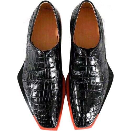 Tainxin New Men Shoes Crocodile Leather Male Shoes Business Wedding Fashion And Personality