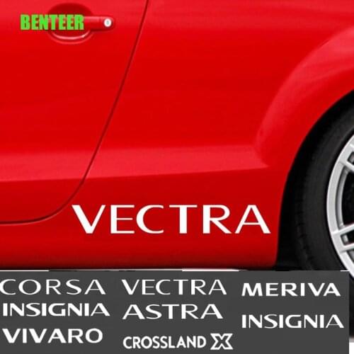 2pcs Car Body Sticker For Opel OPC Astra Insignia Corsa Mokka Vectra Vectra Meriva Vivaro Crossland X