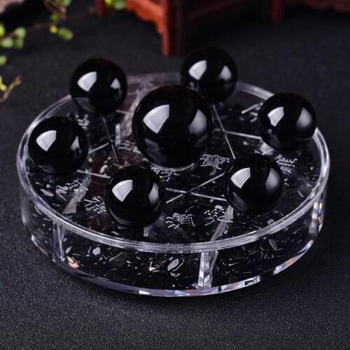 Natural Crystal Ball 7 Chakra Reiki Luky Yoga Healing Crystal Sphere Beads Seven Star Array Base Manual Sculpture Home Decor