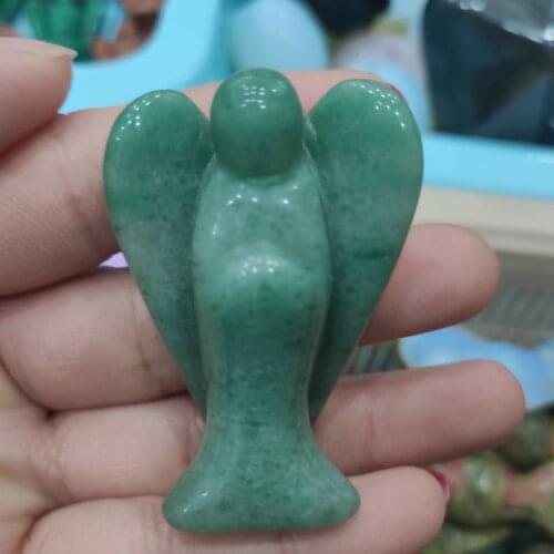 Natural dongling jade Carved Angel2.0" Natural Crystal Healing Chakra Balance Meditation 1PCS