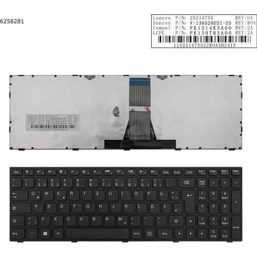 German QWERTZ New Keyboard for Lenovo B50-30 B50-80 B50-45 B50-70 M50-70 M50-80 / Black Frame