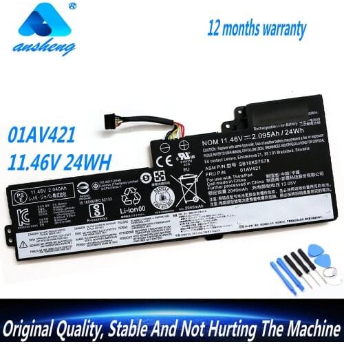 Genuine 01AV489 01AV419 01AV420 01AV421 SB10K97576 SB10K97578 Laptop Battery For Lenovo ThinkPad T470 T480 A475 A285 11.46V 24WH