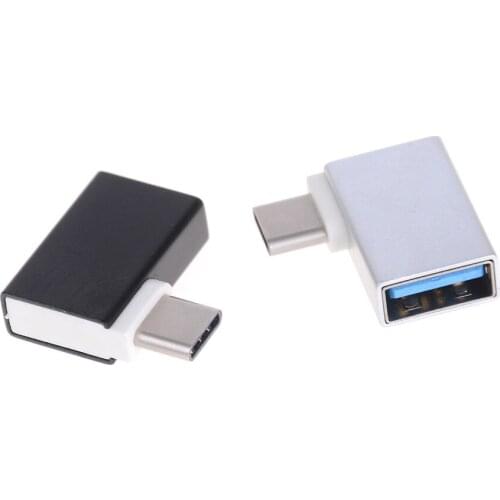 90 Degree Type C To USB 3.0 Female Data OTG Converter ForAndroid Phone
