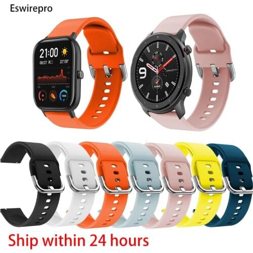 22/20mm Watch Strap Silicone Band For Amazfit Gts For Samsung Galaxy Watch For HONOR Watch ES For Huawei Watch GT2 Bracelet