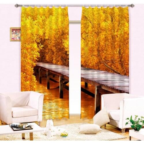 Yellow tree Luxury Blackout 3D Window Curtains For Living Room Bedroom Drapes cortinas Rideaux Customized size