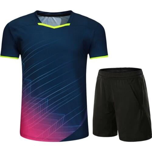New badminton shirt for men and women, quick drying and breathable badminton shirt for men and women table tennis shirt + shorts
