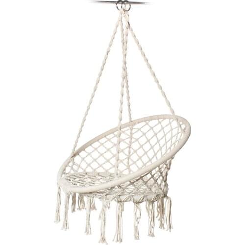 Nordic Cotton Hammock Chair Handmade Knitted Indoor Outdoor Kids Swing Bed Adult Swinging Hanging Chair Hammock