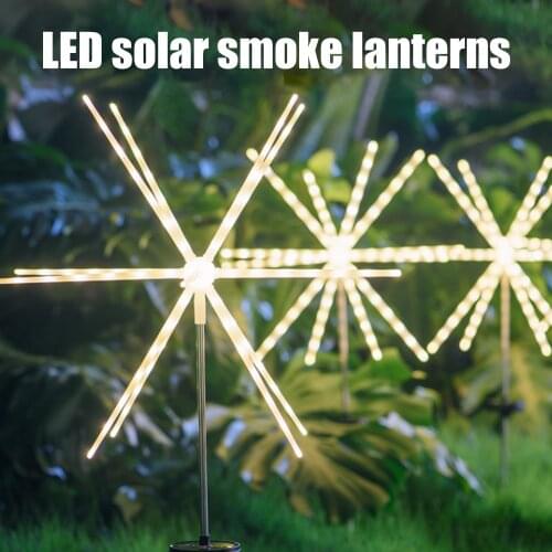 Solar Powered Outdoor Fireworks Lamp Waterproof Flash String USB For Garden Lawn Landscape Holiday Light Garden Christmas Decor