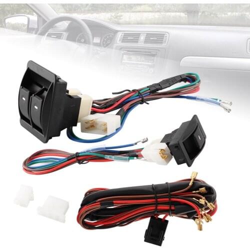 12V Switch Universal Car Electric Power Window Switch Kit With Wiring Harness Switch Holder Dropshipping New