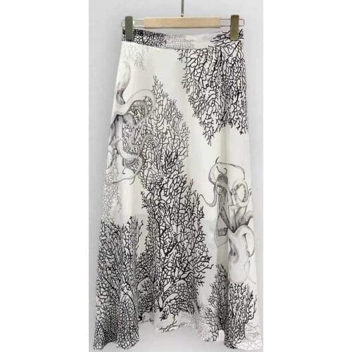 Womens Runway Skirt 2021 Autumn High Fashion Print Skirts for Women