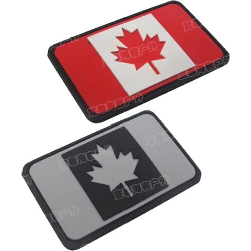 Pvc Canada Flag Embroidery Badge Outdoor Armband Waterproof Fabric Military Enthusiast Badge Clothing Personalized Accessories