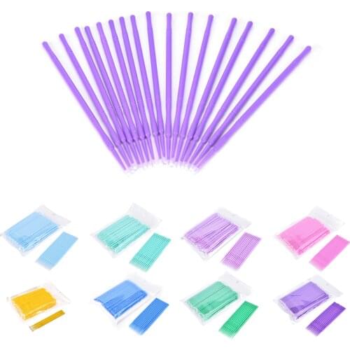 100Pcs/lot Hot Sale MicroBrush New False Eyelash Extension Round Cotton Stick Makeup Remover