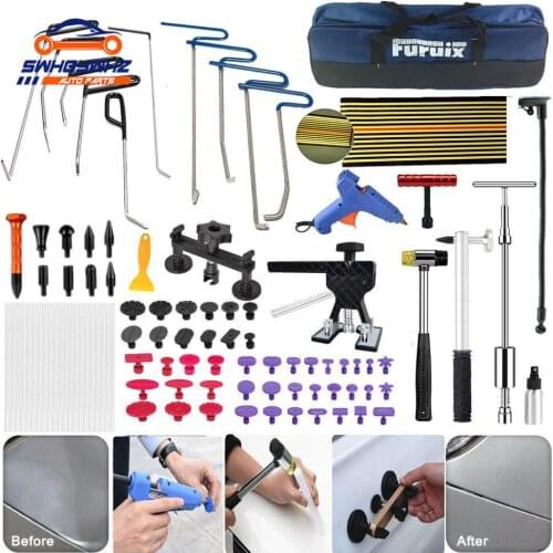 105PCS Paintless Dent Repair Rod with Dent Remover Tools Kit for Car Ding Hail Dent Removal