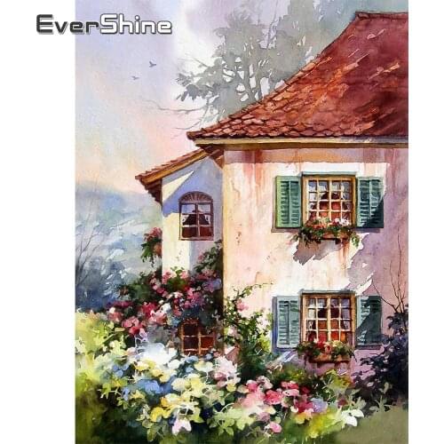 EverShine Diamond Painting Garden Full Drill Square Diamond Embroidery Scenic 5D DIY Mosaic House Cross Stitch Handmade Gift