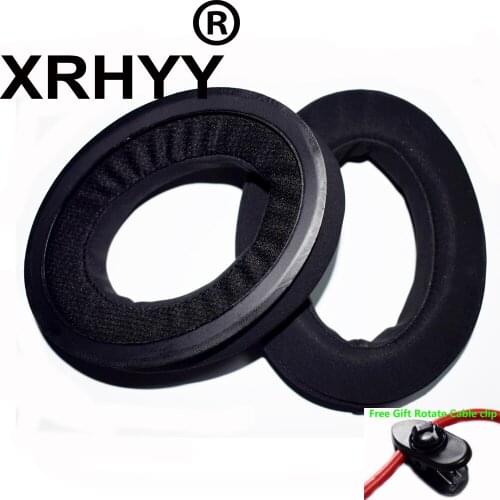 XRHYY Black Replacement Ear Pad Earpads Cushion For Sennheiser HD 598 HD598 CS HD599 569 Headphones With Free Rotate Cable Clip