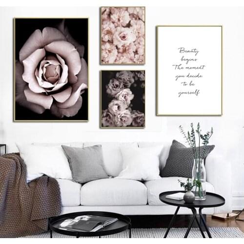 Flower Rose Botanical Wall Art Canvas Painting Nordic Posters And Prints Wall Pictures For Living Baby Kids Room Decoration