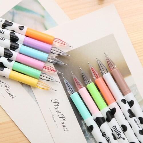 DL Korean cartoon creative stationery milky cow 12 color diamond pen pen color students Wholesale price office & school